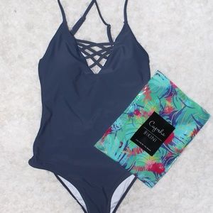 Brand New Blue One-piece Swimsuit